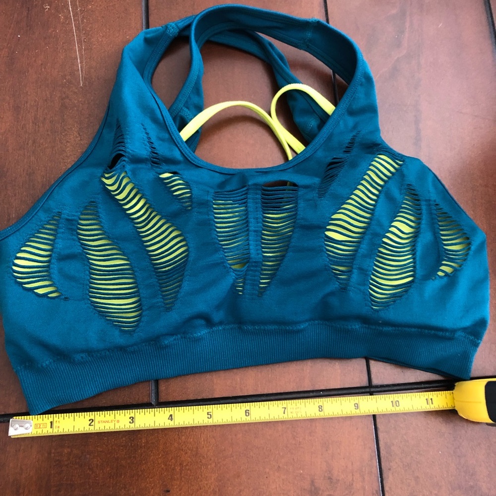 Fabletics sports bra size small- teal and yellow